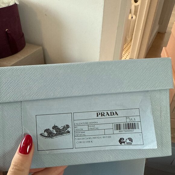 NWT Prada Sandals Crystal Embellished Allover Double Strap Platform Sz 35.5 - Picture 2 of 8